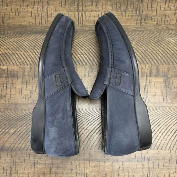 BALLY Swiss Men Loafers Size US 10D EU 3E Blue Suede Classic Dress Casual main image 8
